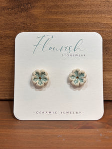 Aqua Flower Studs