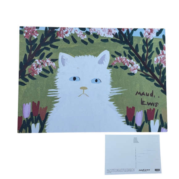 Maud Lewis White Cat Postcard