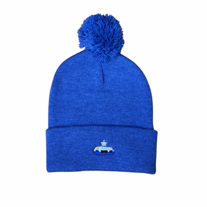 Ferry Toque with Pom Pom - Heather Royal Blue