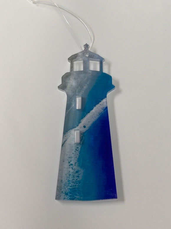 Ocean Acrylic Lighthouse Ornament - No text