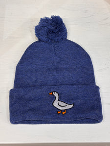 Goose Toque - Dark Blue Pom Pom