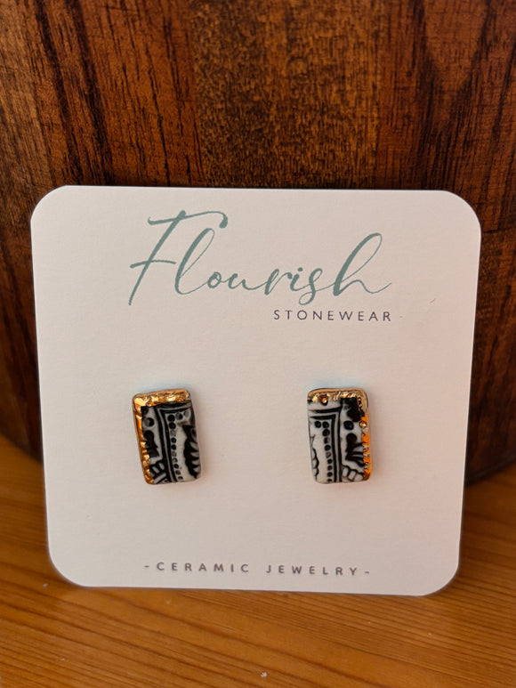 Black Rectangle Studs