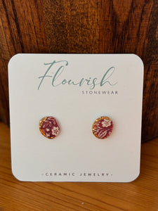 Pink Oval Studs