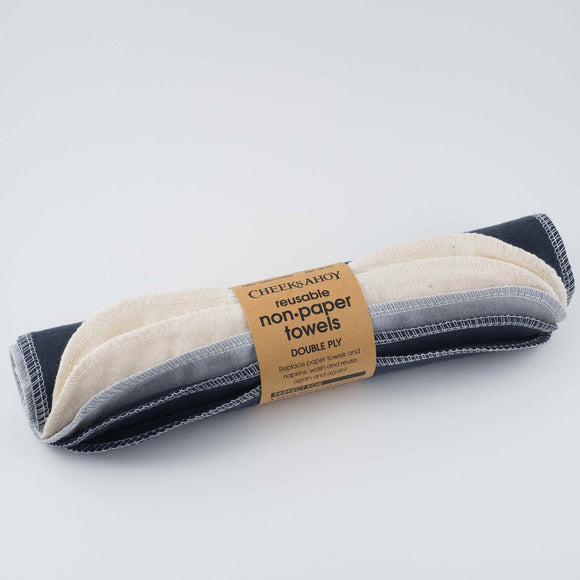 Reusable Non-Paper Towels • Double-Ply: Charcoal Set