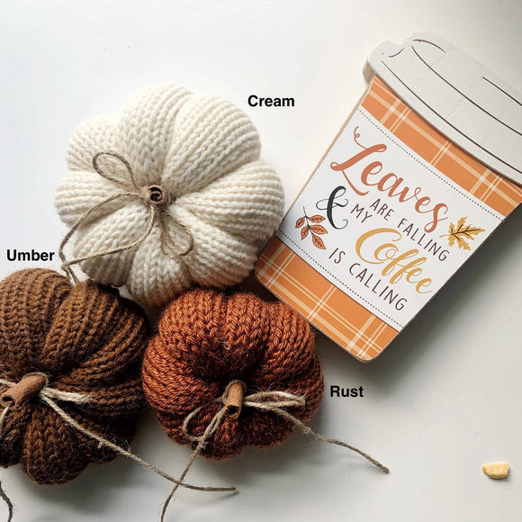 Knit Pumpkins - Cream