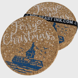 Cork Coaster - Ferry Christmas