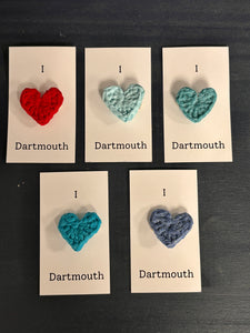 I Love Dartmouth - crocheted heart