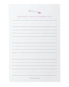 Pregnancy Brain Reminder List - notepad