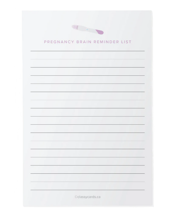 Pregnancy Brain Reminder List - notepad