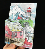 Peggy's Cove Lighthouse Tri-Fold Greeting Card