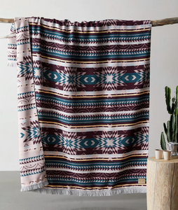 Currant Reversible Wool Blend Blanket
