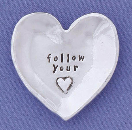 Follow Your Heart Pewter Trinket Tray
