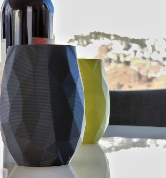 Geometric 3D Printed Wine Glass - Assorted