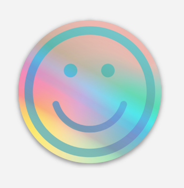 Happy Face Holographic Sticker