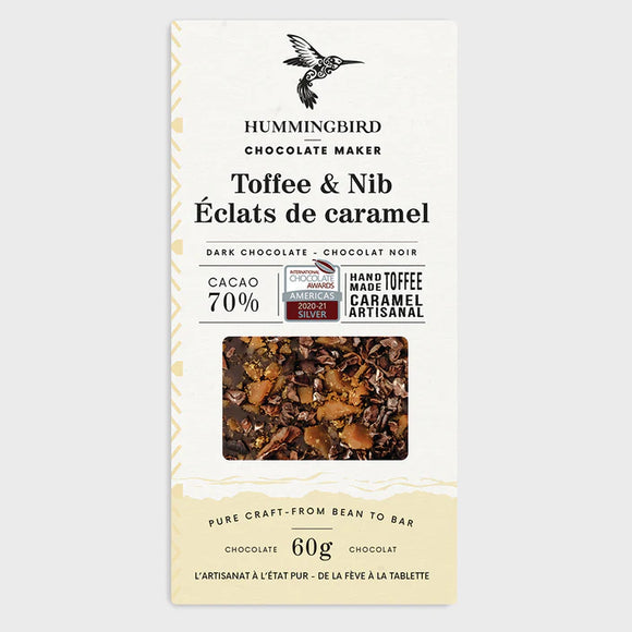 Toffee and Nib Chocolate Bar