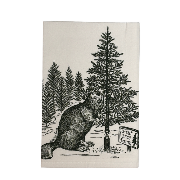 Beaver U-Cut Flour Sack Tea Towel