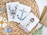 Nautical Pressed Flower Note Card Set