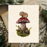 Mouse, Red Mushroom Art Print