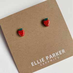 Strawberry Ceramic Clay Stud Earrings