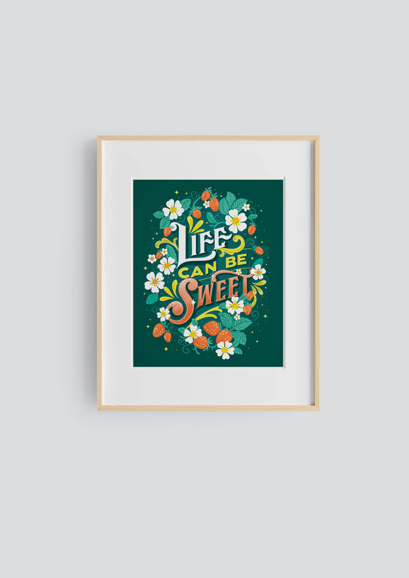 Life Can Be Sweet Strawberries 8x10 Print