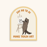 Art Raccoon Sticker