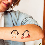 Holiday Penguins - temporary tattoos