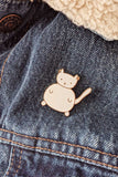 White Cat Enamel pin