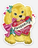 To My Favourite Human - Vintage Puppy Dog Die-cut Sticker