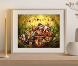 Woodland Fairy Animals Art Print | 10x8'' | Whimsical Decor