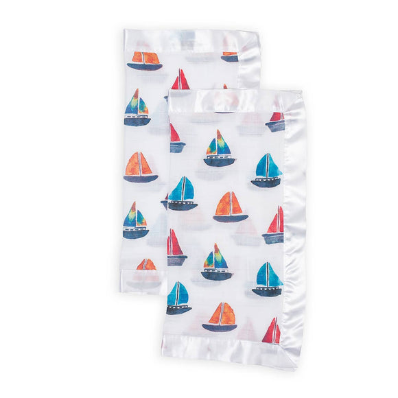 2-pack Muslin Security Blankets - Sailboats