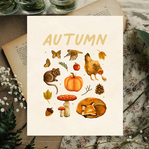 Fall Art Print - Hygge Botanical Illustration