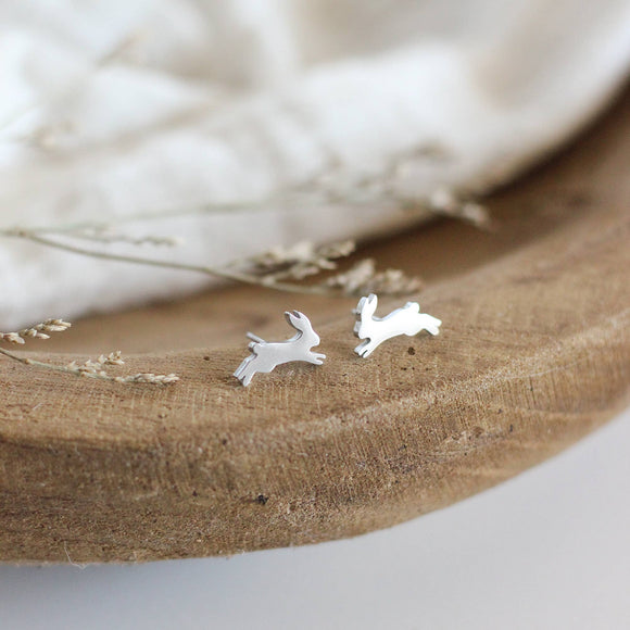 Mini Rabbit Earrings - Silver