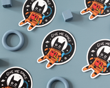 Astronaut Cat Vinyl Sticker - Space-Themed Feline Decal