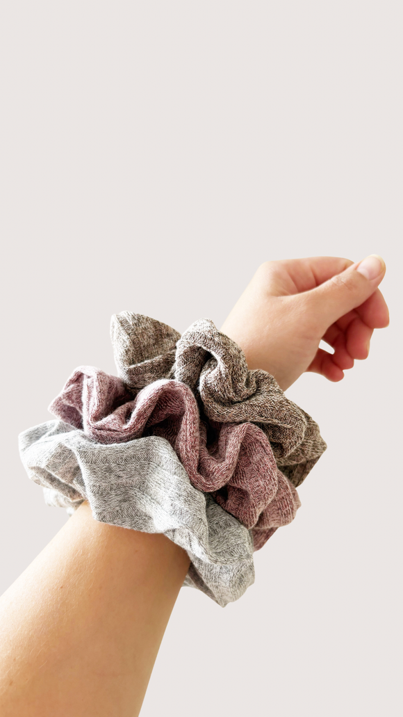 Hair Scrunchie - Oversized Knit Trio