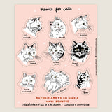 Names for Cats 8" x 10" Vinyl Sticker Sheet