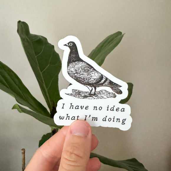 Pigeon No Idea What I'm Doing Vinyl Sticker
