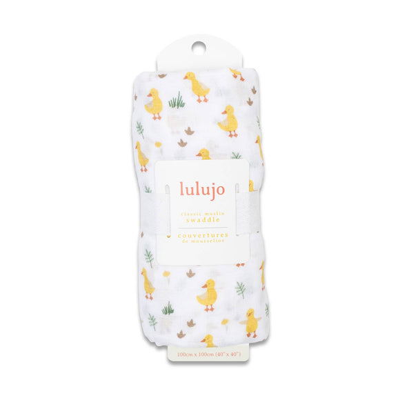 Muslin Cotton Swaddle Blanket - Ducks