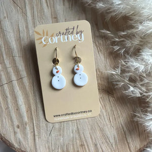 Dangly Snowman Earrings