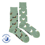 Chicken & Rooster Mid-Calf Socks Lg