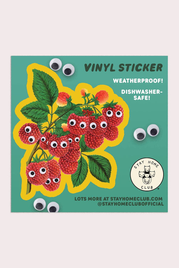 Googly Raspberries Vinyl Sticker