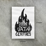 Down With Data Centres Tiny Linocut Print (ACEO)