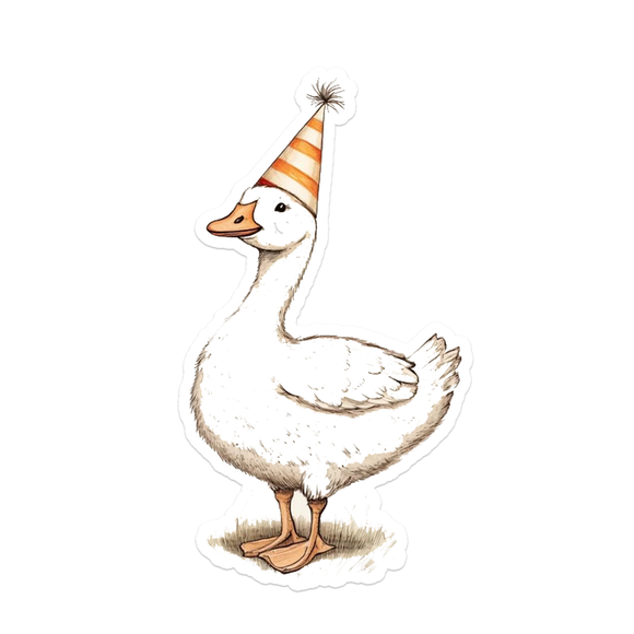 Silly Goose Party Hat Sticker