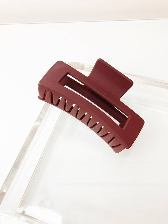 Wine Matte Claw Clip - Medium