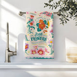 Edible Flowers Tea Towel