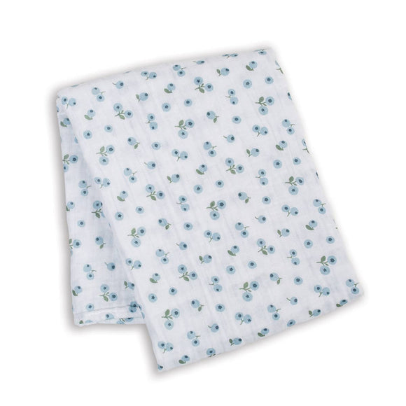 Muslin Cotton Swaddle Blanket - Large - Blueberries