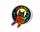 Holographic Astronaut Cat Sticker