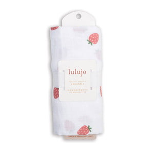 Muslin Cotton Swaddle Blanket - Strawberries