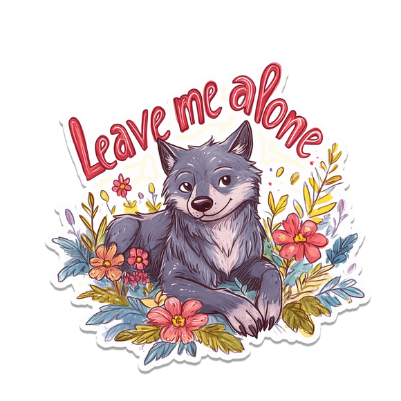 Leave Me Alone Wolf Sticker