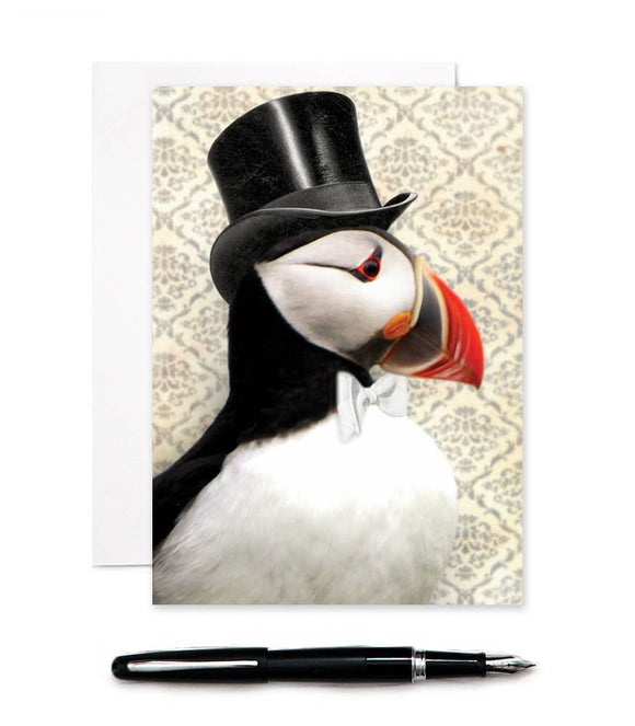 Puffin on the Ritz- Greeting Card