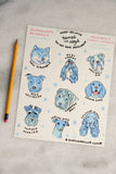 Food Dogs 8" x 10" Vinyl Sticker Sheet